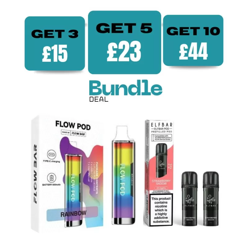 Flow Pod CP600 Pod Kit + Elf Bar 600 Prefilled Pods (Bundle) - Dragon Fire / Watermelon BG