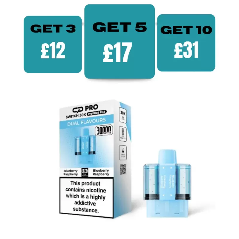 CP Pro Switch 30k Prefilled Pods - Buy 1 Get 1 Free - Blueberry Cotton Candy / Raspberry Cotton Candy