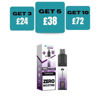 Hayati Pro Max + 6000 Prefilled Pod Vape Kit Zero Nicotine - £8.99 or 3 for £24 - Blue Razz Pineapple