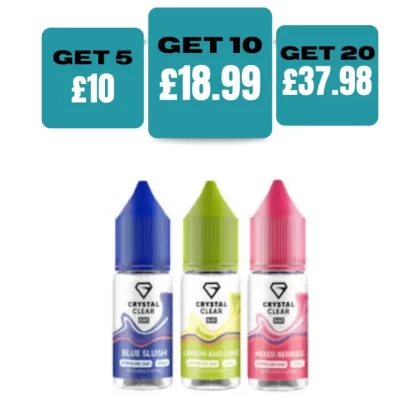 Crystal Clear 10ml Nic Salt - 5MG / Tropical Sour Ice Blast