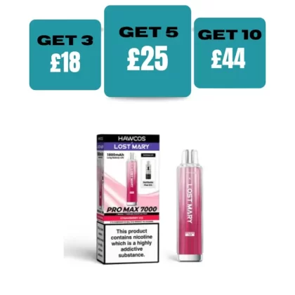 Hawcos x Lost Mary Pro Max 7000 Prefilled Pod Kit - £7.99 or 3 for £20 - Cloudd Ice