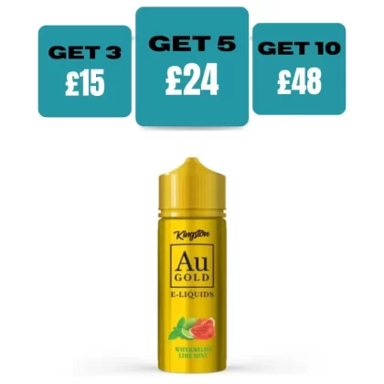 Watermelon Lime Mint Kingston AU Gold 100ml E-liquid Shortfill - Watermelon Lime Mint