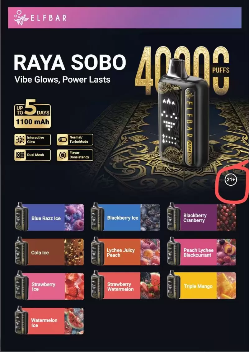 Elfbar Raya Sobo 40k Disposable Genuine Stock Buy Now - Image 2