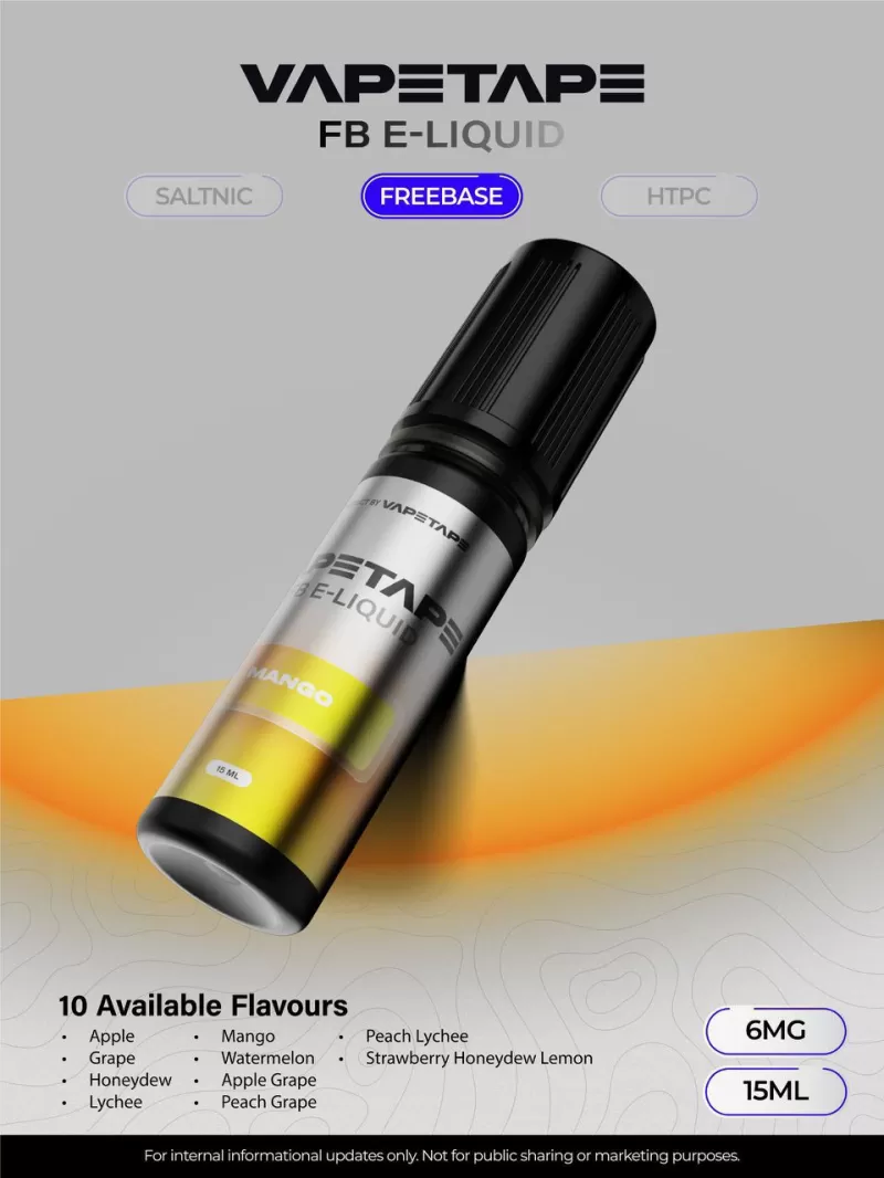 Vapetape 15ml E-Liquid Freebase Genuine Stock Buy Now - Image 2