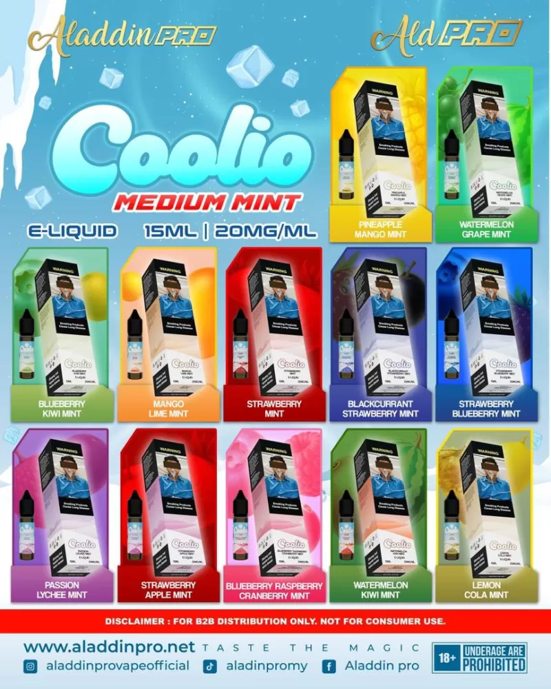 Coolio E-Liquid15ml 20mg By Aladdin Pro (Medium Mint) Akta 852 Registered Genuine Stock Buy Now - Image 2