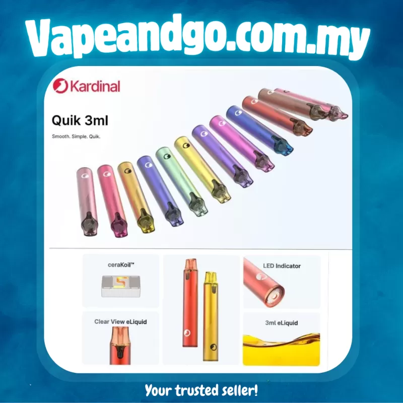 Quik Disposable 3ml by Kardinal Akta 852 Registered Genuine Stock Buy Now
