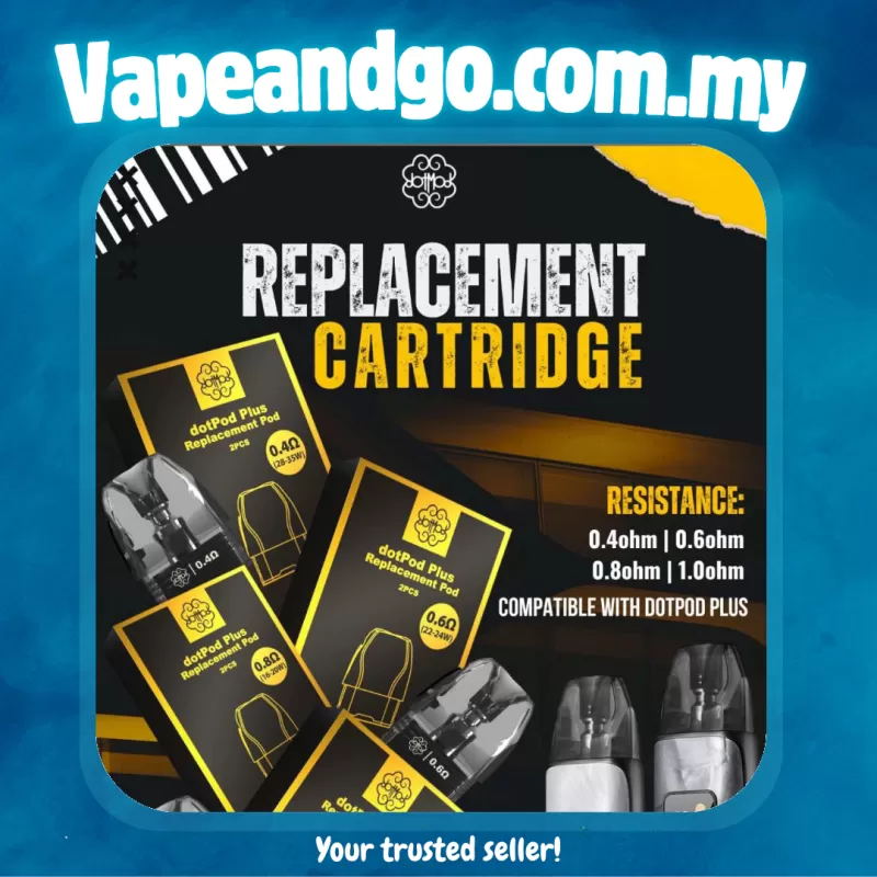 Dotpod Plus Replacement Pod Cartridge 2 Pcs Pack By Dotmod 0.4 Ω / 0.6 Ω / 0.8 Ω / 1.0 Ω Genuine Stock Buy Now