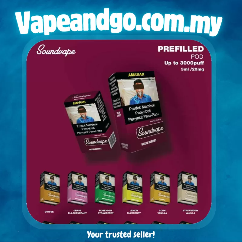 Soundvape 3000 Puff Pre-filled Cartridge 3ml 20mg Akta 852 Registered Genuine Stock Buy Now