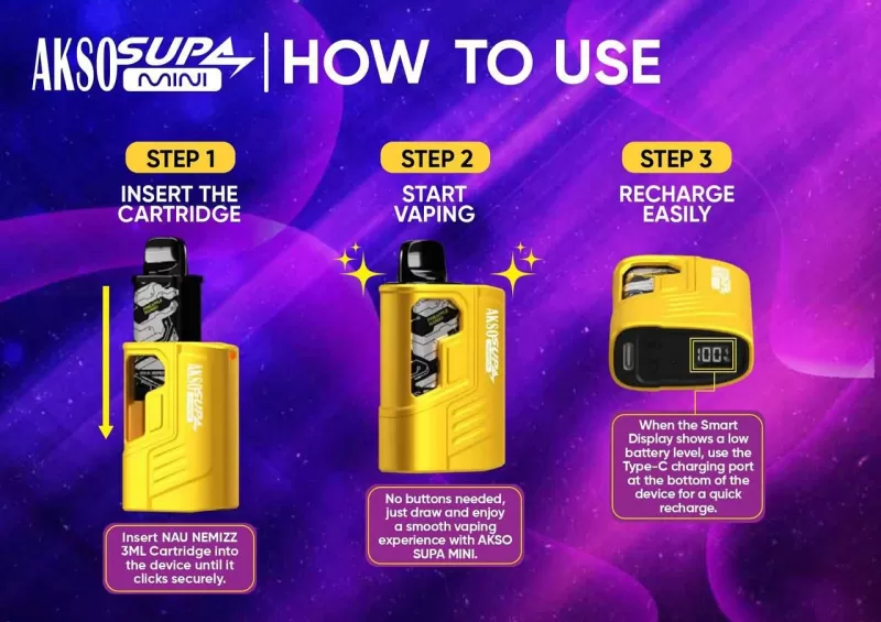 Akso Supa Mini Device Kit 650mAh Rechargeable Battery Genuine Stock Buy Now - Image 3