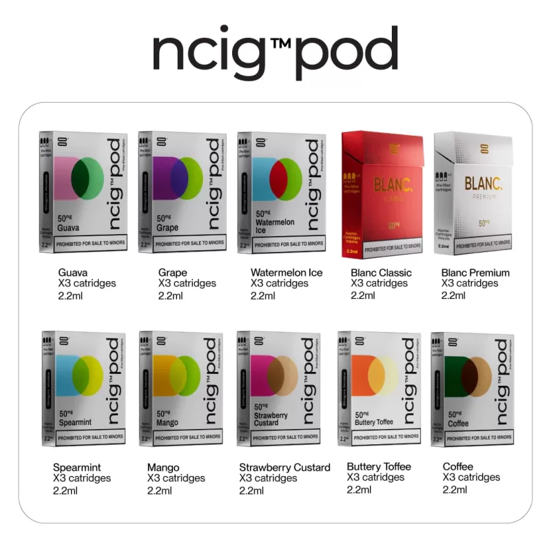 NCIG Pod Pre-filled Cartridge 3 Pcs Pack Genuine Stock Buy Now - Image 2