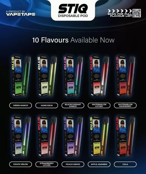 STIQ Disposable Pod 3000 puffs by VAPETAPE Akta 852 Registered Genuine Stock Buy Now - Image 3