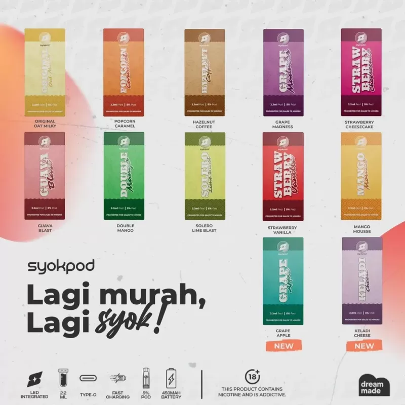 Syokpod Close Pod 2.2ml Prefilled Cartridge By Dream Made Genuine Stock Buy Now - Image 2