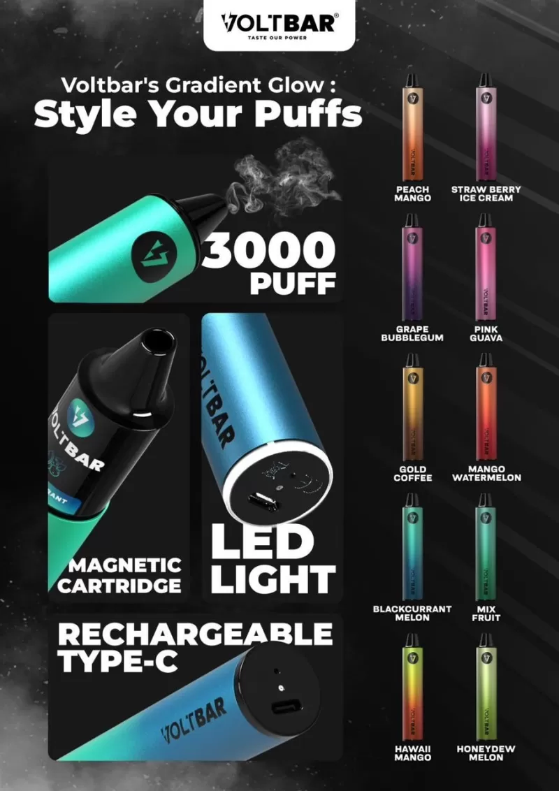 Voltbar 3000 Puffs Starter Kit & Cartridge Genuine Stock Buy Now - Image 3