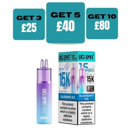 Big Bar 15K Prefilled Pod Kit - £8.99 or 3 for £25 - Blueberry Ice