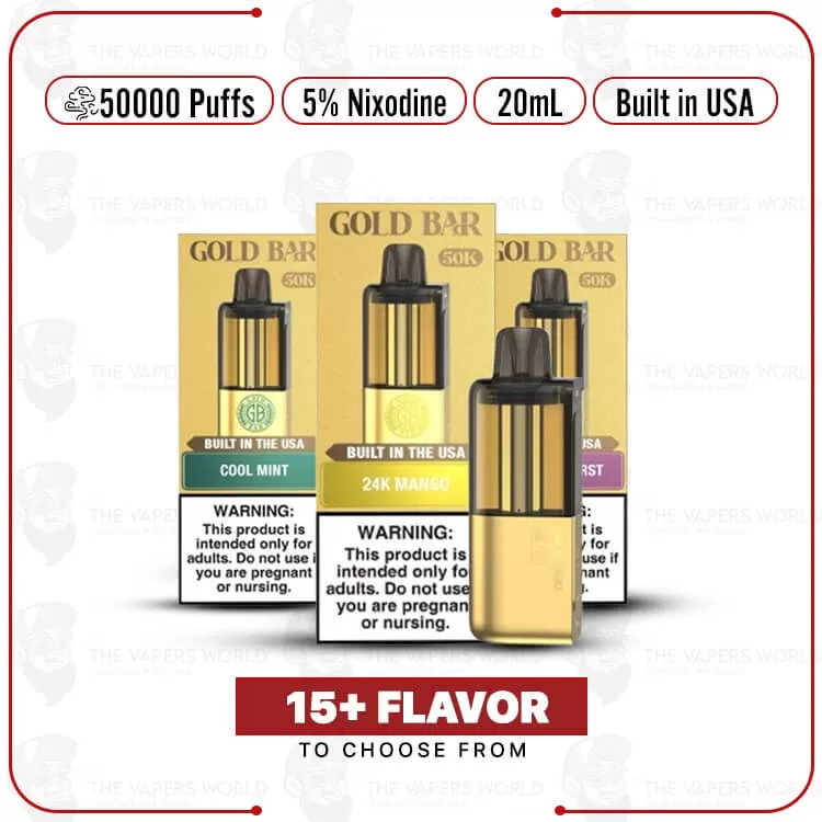 Gold Bar Max Nixodine 50K Puff Disposable Pod – 1PK