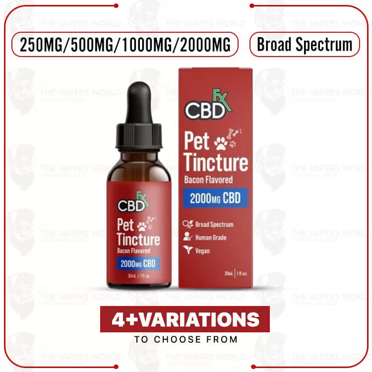 CBDFx CBD Oil for Dogs – Bacon Flavored – 2000mg Extra Strength