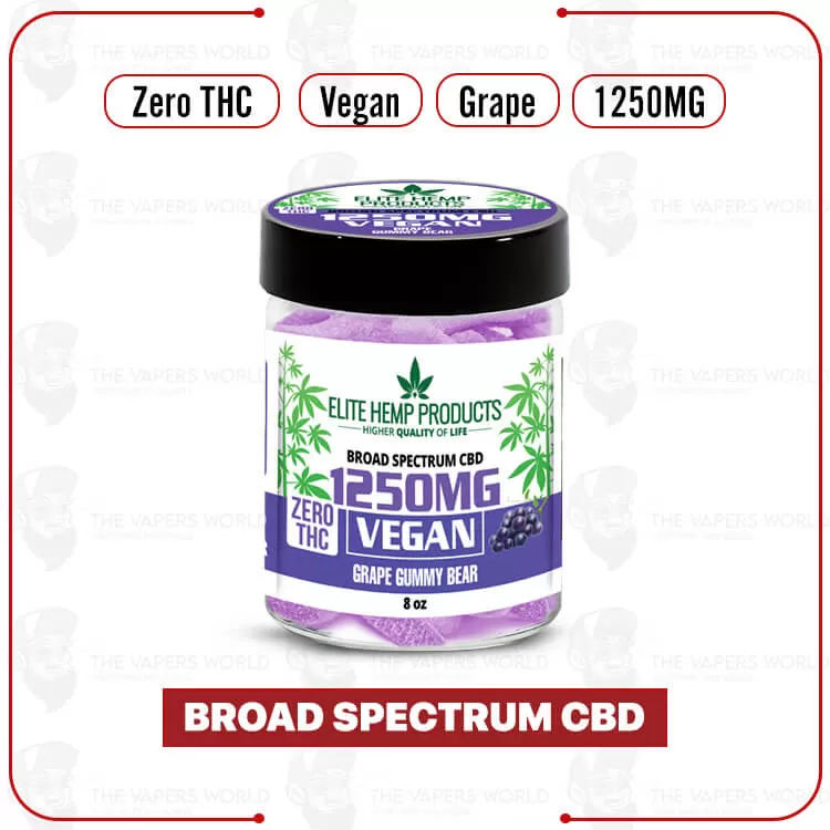 Elite Hemp – CBD Vegan Gummies 1250mg Grape