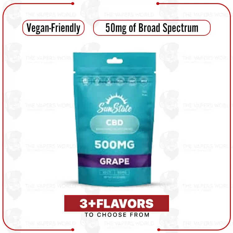 Sun State Hemp CBD Broad Spectrum 50mg Gummy Grab N’ Go Bag – 10ct 500mg