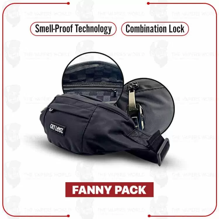 Smell Proof Premium Fanny Pack by Get Lost – Black