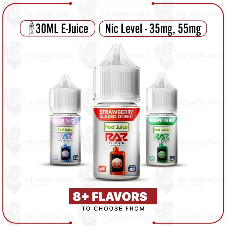 Pod Juice x RAZ Salt Tobacco Free Nicotine E-Juice 30ml