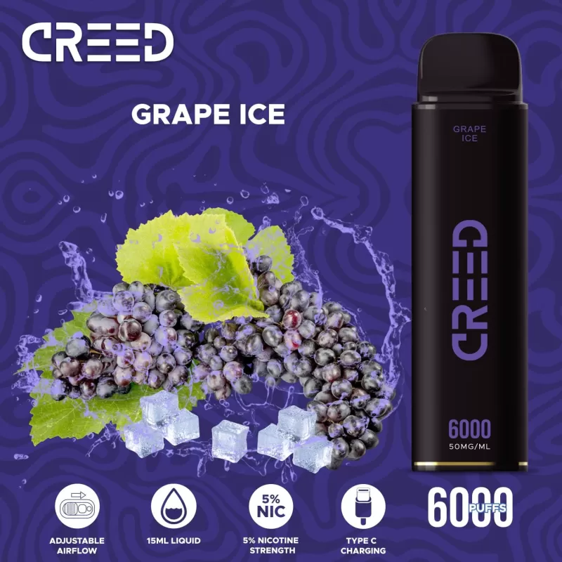 Creed Disposable Vape – Grape Ice 6000 Puffs