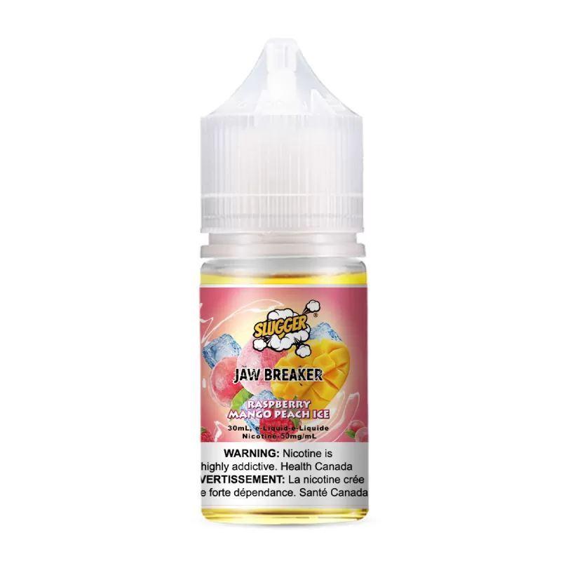 Slugger Jaw Breaker Series Raspberry Mango Peach Ice – 30ml Nic Salt - Image 2