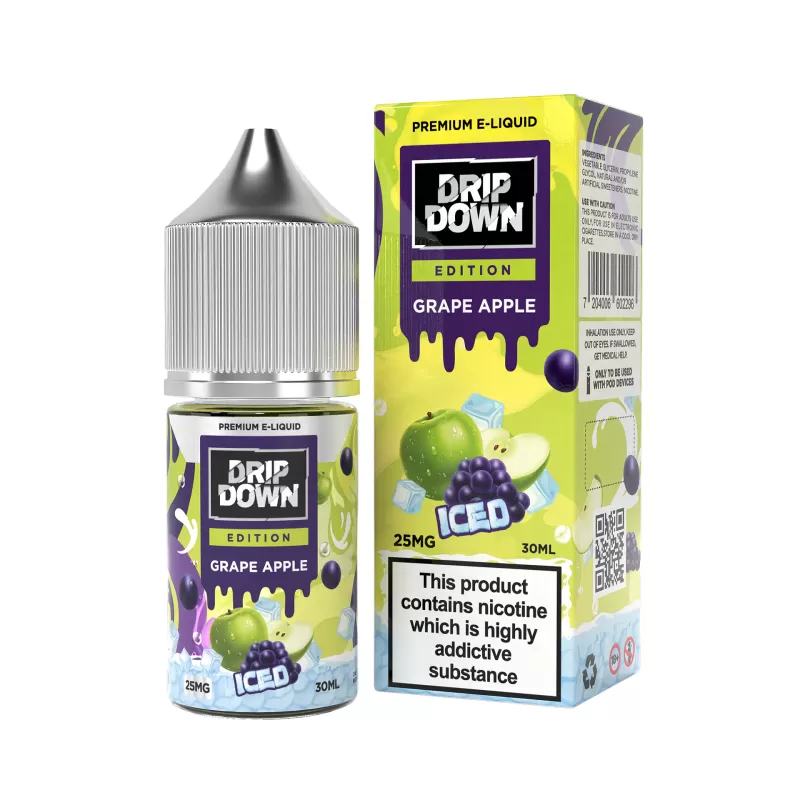 DRIP DOWN EDITION NIC SALT – GRAPE APPLE ICE – 30ML (25MG-50MG)