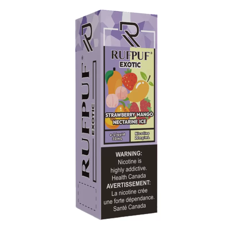 RufPuf Exotic Strawberry Mango Nectarine Ice Nic Salt – 30ml - Image 3