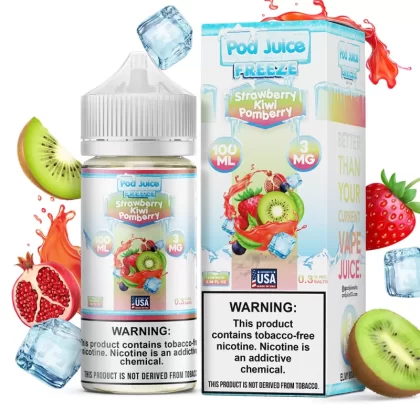 Strawberry Kiwi Pomberry Freeze 100ml – Pod Juice E-Liquid