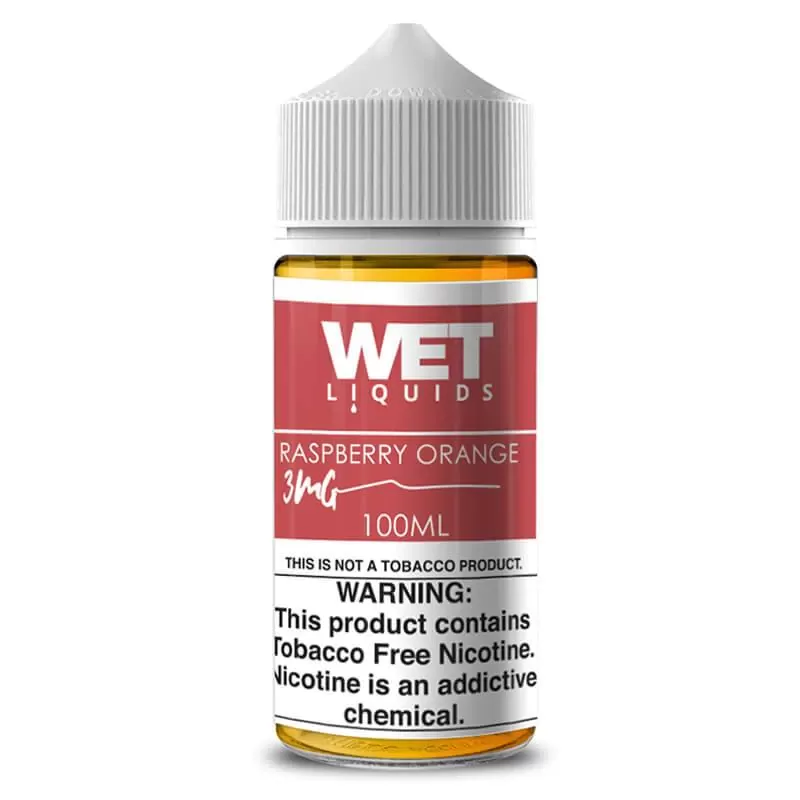 WET LIQUIDS Raspberry Orange E-liquid – 100ml - Image 2