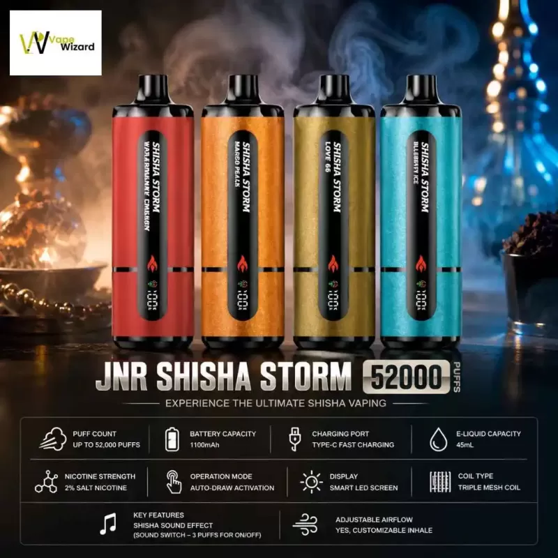 JNR Shisha Storm 52000 Puffs Disposable Vape 2% DTL in the UAE