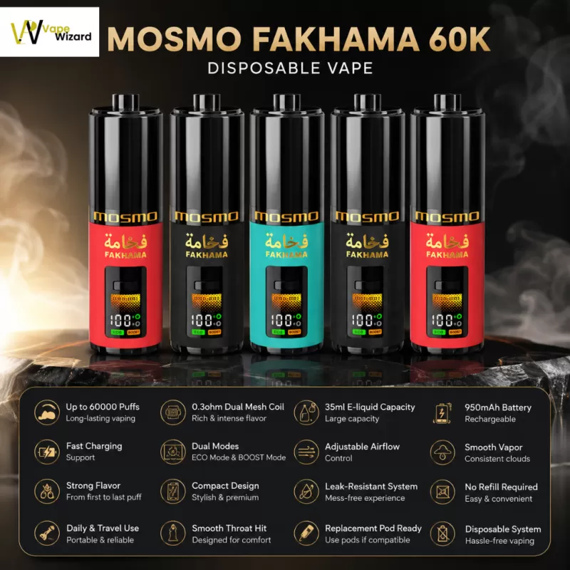Mosmo Fakhama 60k Disposable Vape Kit & prefilled pod in Dubai UAE