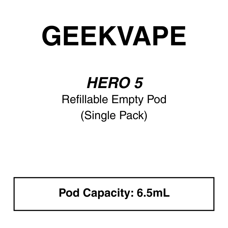 Geekvape – Hero 5 – Refillable Empty Pod – Single Pack – 6.5mL