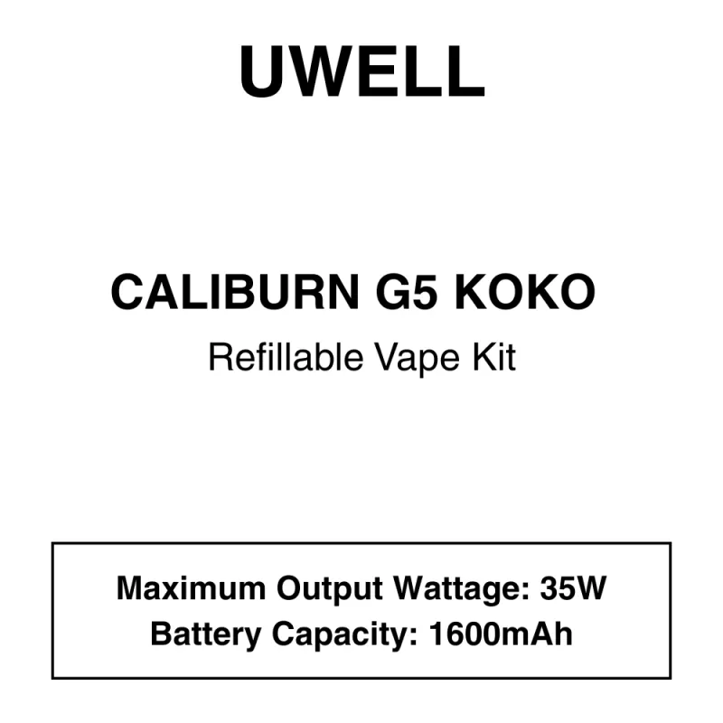 UWELL – Caliburn G5 KOKO – Refillable Vape Kit