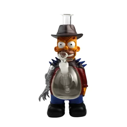 Waterpipe – 13689 – H28x14cm – 3D The Simpsons Homer Figurine Resin and Clear Glass – H27cm
