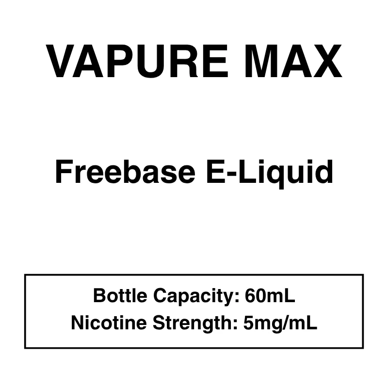 Vapure Max – Freebase E-Liquid – 60mL