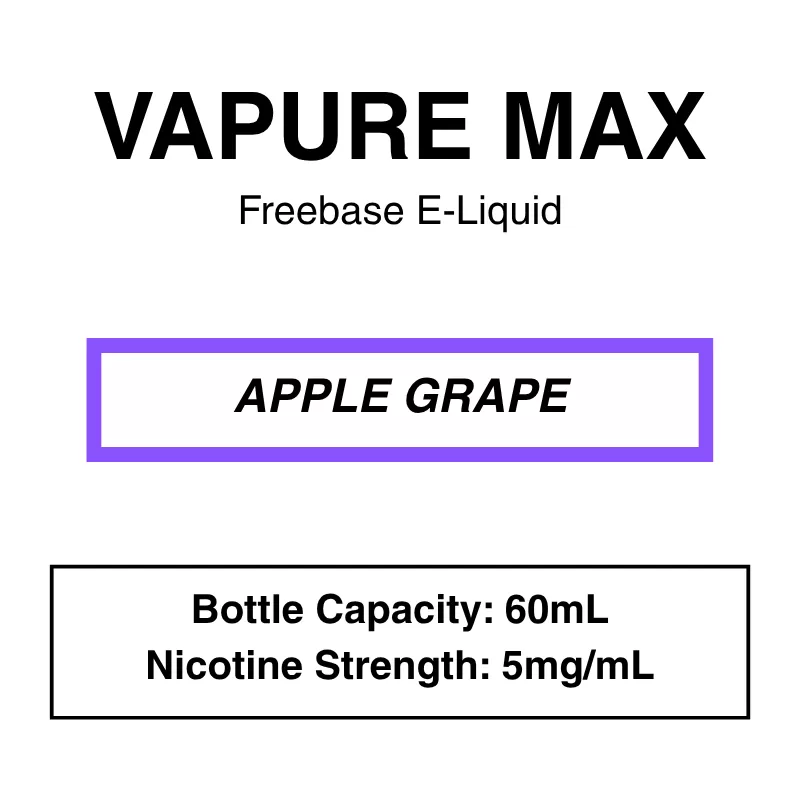 Vapure Max – Freebase E-Liquid – 60mL - Image 2