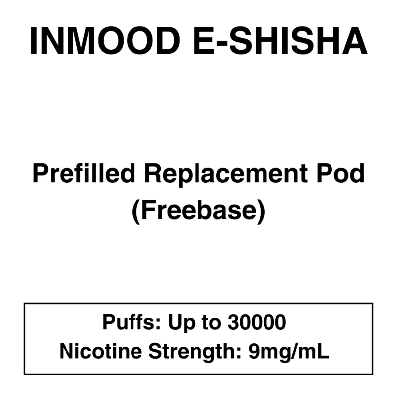 Inmood E-Shisha – Prefilled Replacement Pod – 9mg/mL Nicotine – Up to 30000 Puffs – 1 Pod