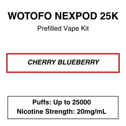 Wotofo – Nexpod 25K – Prefilled Vape Kit – Cherry Blueberry