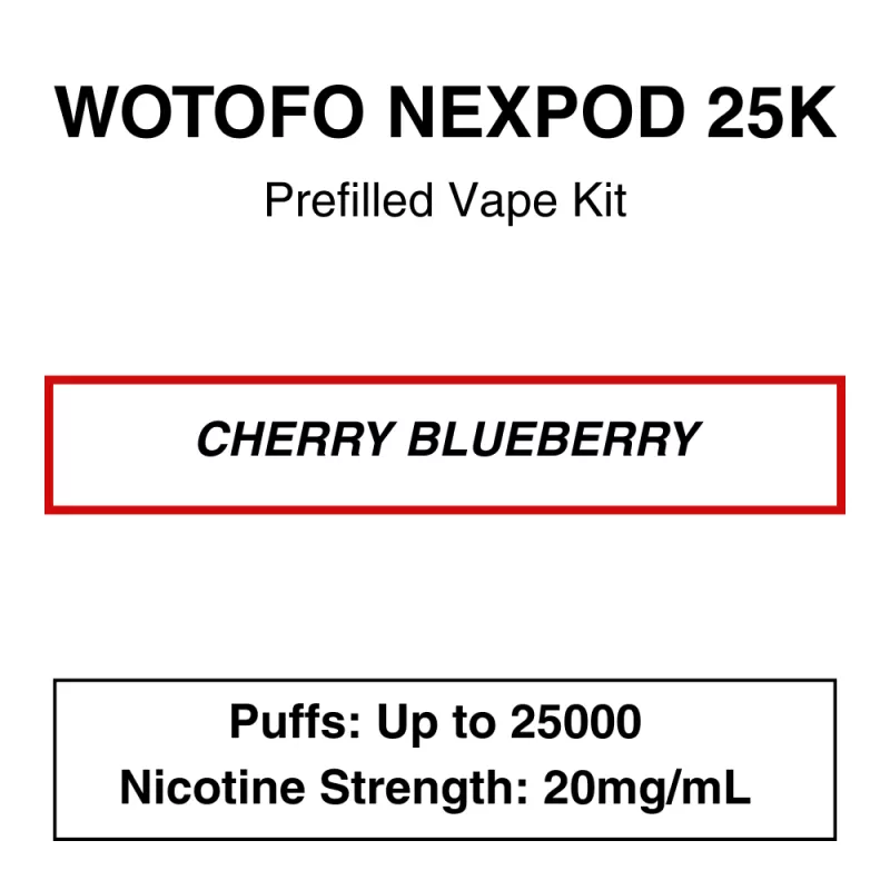 Wotofo – Nexpod 25K – Prefilled Vape Kit – Cherry Blueberry