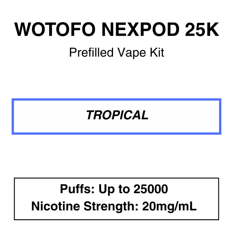Wotofo – Nexpod 25K – Prefilled Vape Kit – Tropical