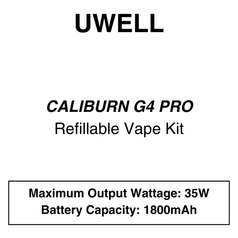 UWELL – Caliburn G4 Pro – Refiilable Starter Kit