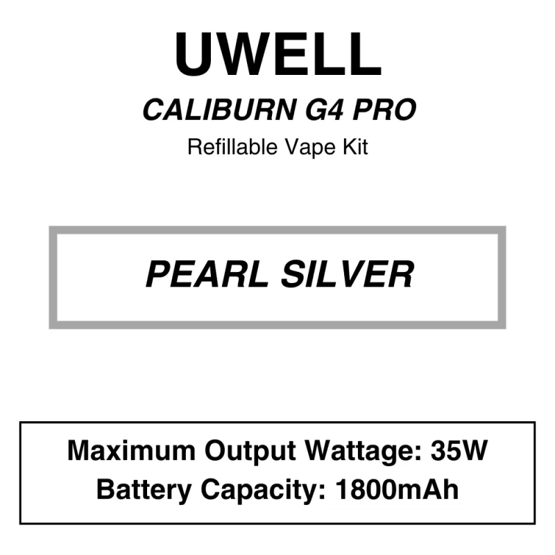 UWELL – Caliburn G4 Pro – Refiilable Starter Kit - Image 3