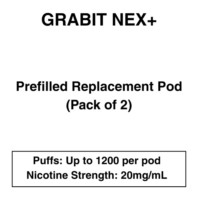 Grabit – Nex+ – Prefilled Replacement Pod – 20mg/mL Nicotine