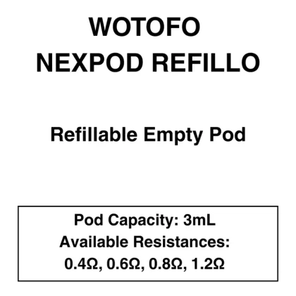 Wotofo – Nexpod Refillo – Replacement Pod – Pack of 2