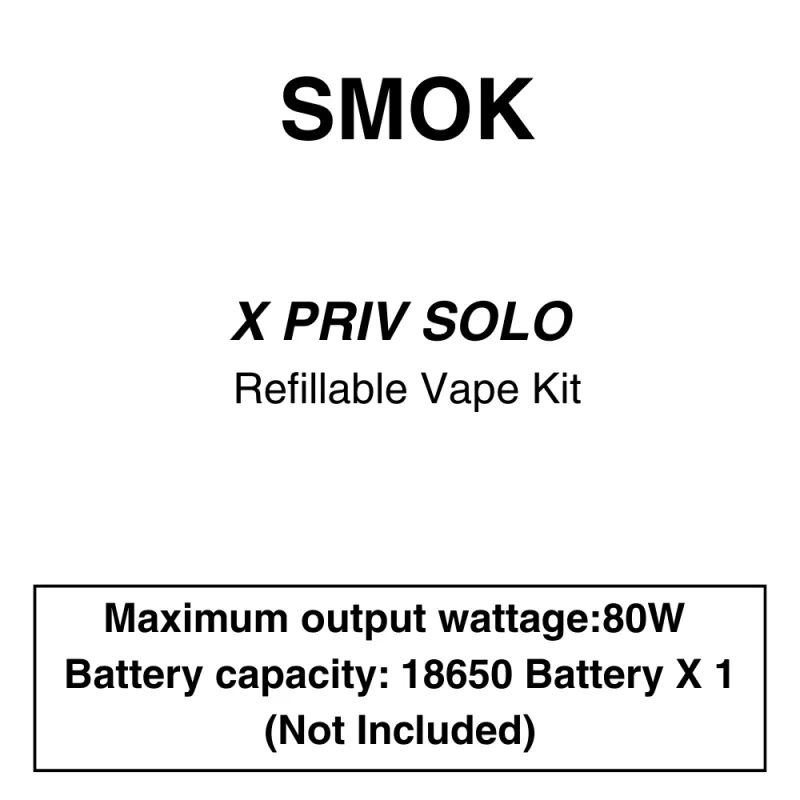 SMOK – X Priv Solo – Pod Mod Kit – 80W – Batteries Not Included