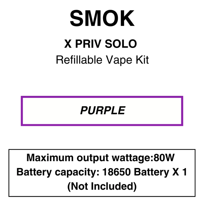 SMOK – X Priv Solo – Pod Mod Kit – 80W – Batteries Not Included - Image 2