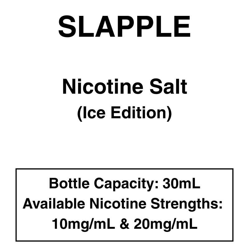 Slapple E-Liquid – Nicotine Salt – Ice Edition – 10mg/mL & 20mg/mL Nicotine Strength