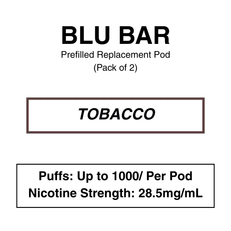 blu Bar – Prefilled Replacement Pods – Pack of 2 - Image 2