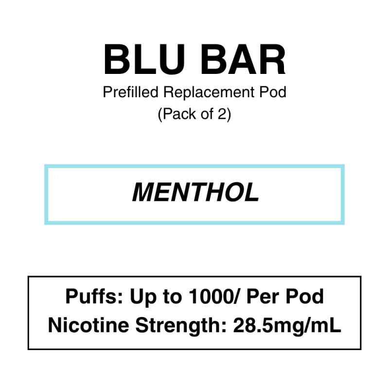 blu Bar – Prefilled Replacement Pods – Pack of 2 - Image 3